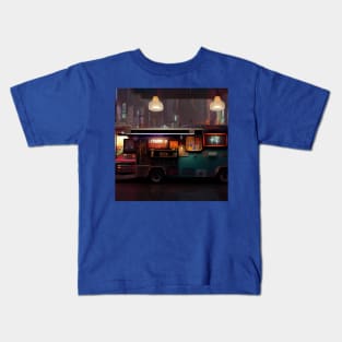 Cyberpunk Tokyo Ramen Food Truck Kids T-Shirt